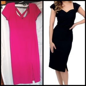 VINTAGE Liz Claiborne Magenta Wiggle Dress